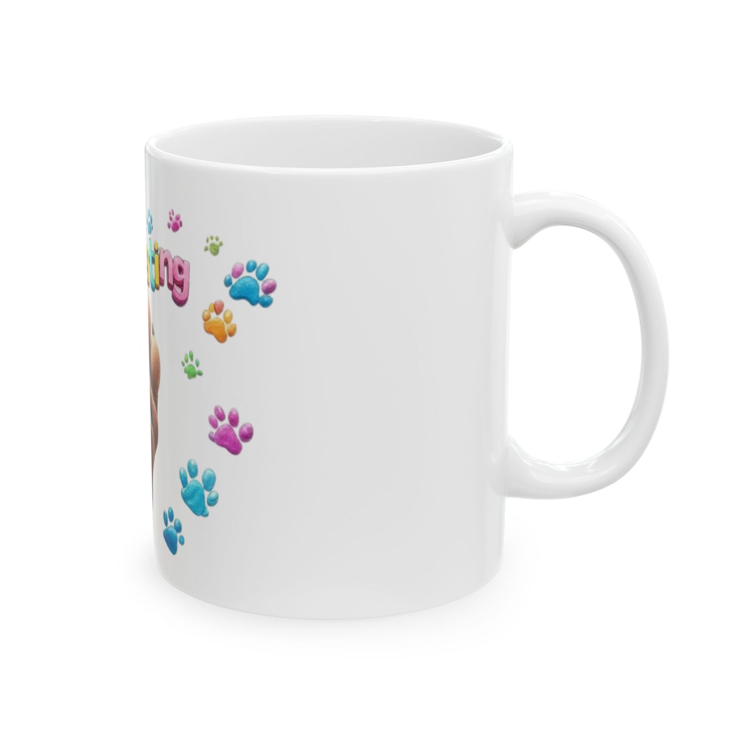 Paws-ating Ceramic Mug | Cute Dog Lover Gift, Pet Owner Coffee Cup, Animal Paw Print Mug, Fun Birthday Present, Unique Home Decor