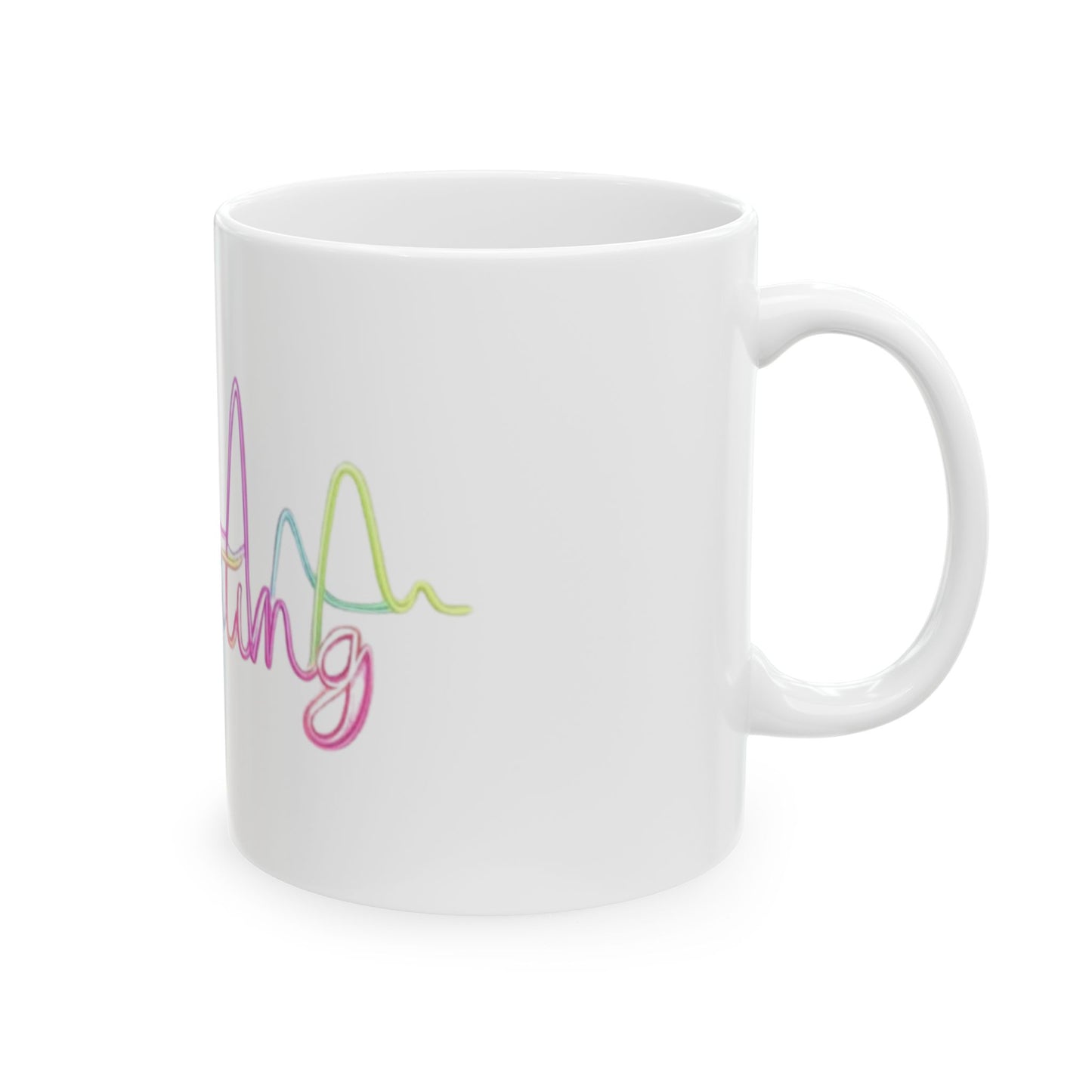 Colorful Ceramic Mug - "Paws-ating" Design, Unique Pet Lover Gift, Coffee Tea Cup, Animal Lover Decor, Birthday Holiday
