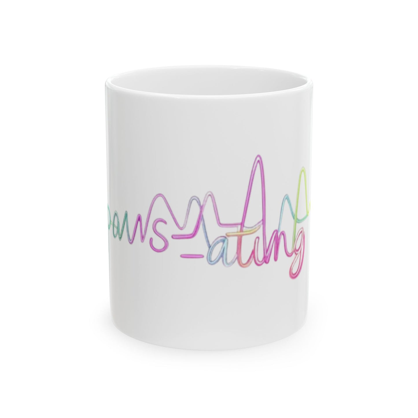 Colorful Ceramic Mug - "Paws-ating" Design, Unique Pet Lover Gift, Coffee Tea Cup, Animal Lover Decor, Birthday Holiday