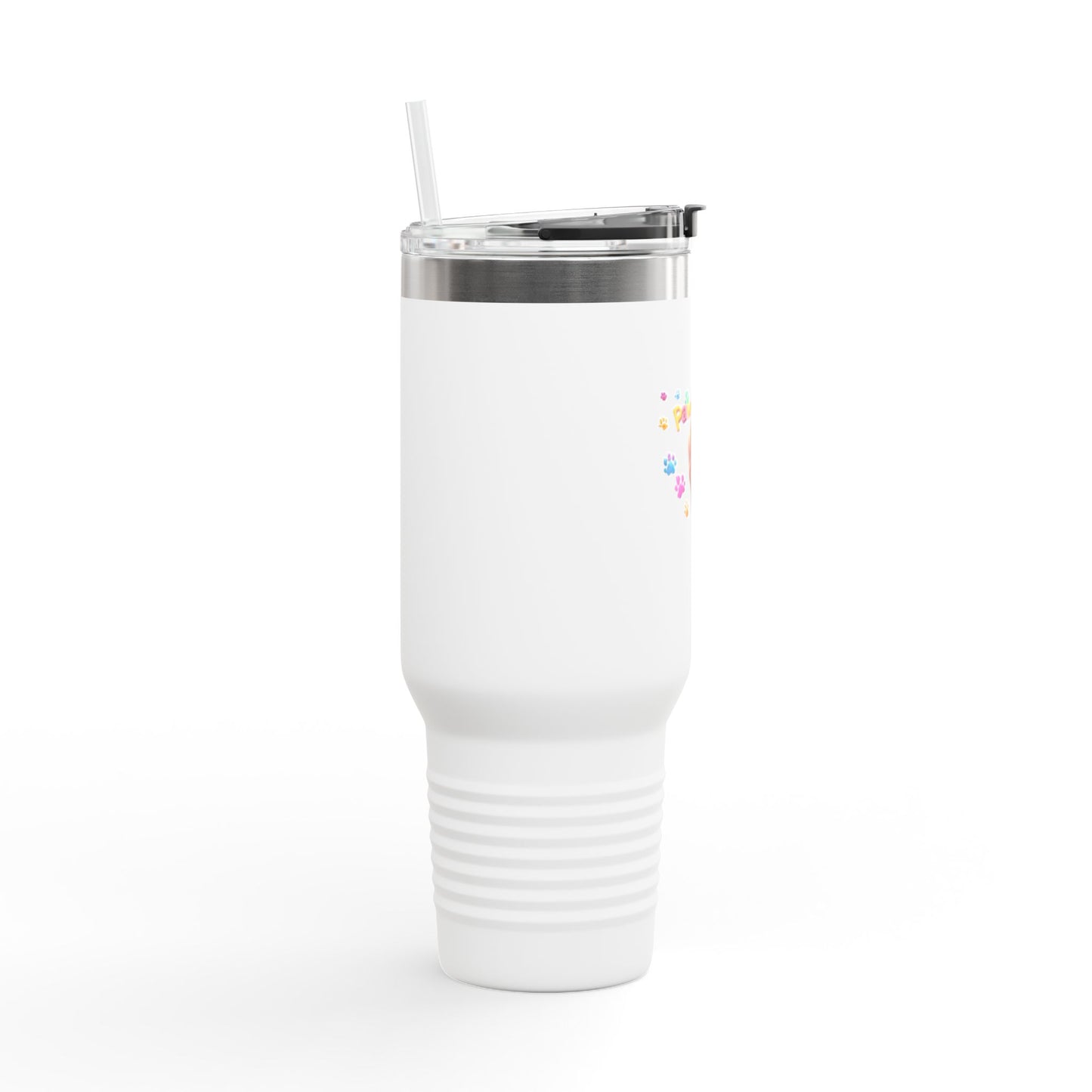 Cute Insulated Travel Mug, Paw Print Design, Perfect for Dog Lovers, 40oz Drinks, Coffee, Gifts for Pet Owners, Pet-Themed Travel Cup