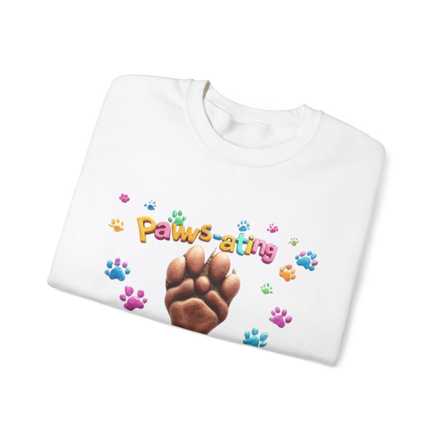 Paws-ating Cozy Crewneck Sweatshirt - Cute Pet Lover Apparel, Animal Print Sweater, Unisex Gift for Dog Lovers, Comfy Outfit, Perfect for