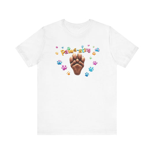 Paws-ating Unisex Short Sleeve Tee, Cute Animal Apparel, Pet Lover Gift, Fun Casual Wear, Family T-Shirt, Birthday, Animal Adoption