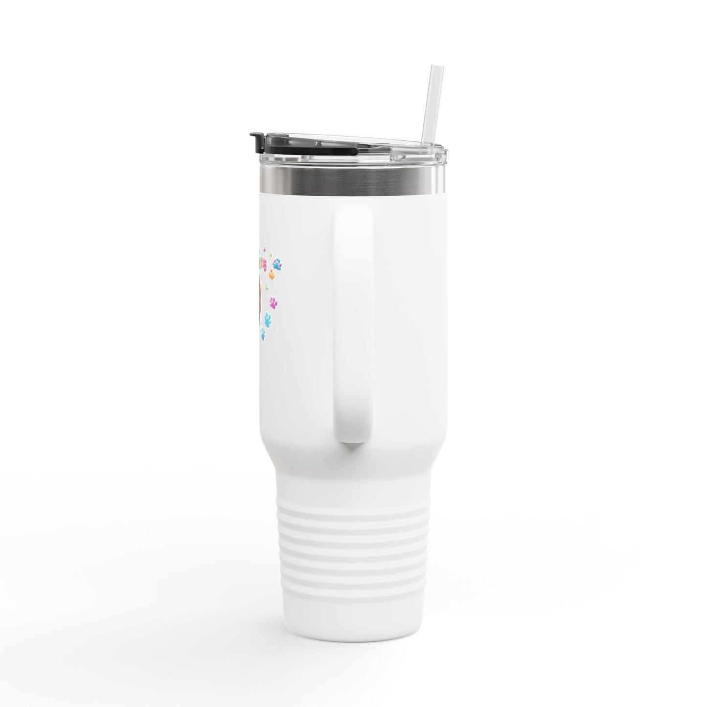Cute Insulated Travel Mug, Paw Print Design, Perfect for Dog Lovers, 40oz Drinks, Coffee, Gifts for Pet Owners, Pet-Themed Travel Cup