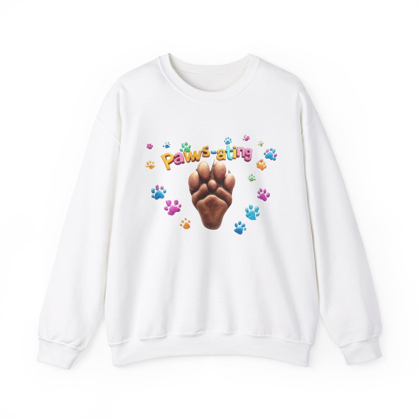 Paws-ating Cozy Crewneck Sweatshirt - Cute Pet Lover Apparel, Animal Print Sweater, Unisex Gift for Dog Lovers, Comfy Outfit, Perfect for