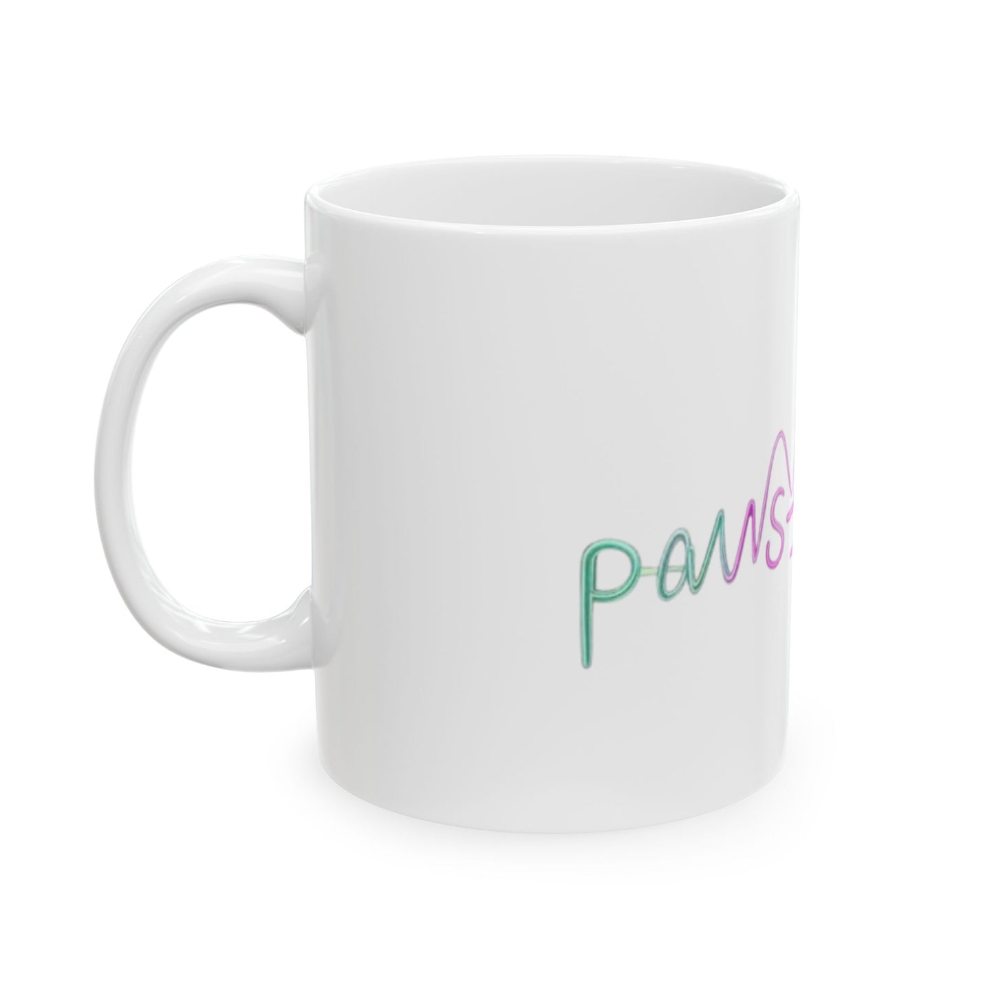 Colorful Ceramic Mug - "Paws-ating" Design, Unique Pet Lover Gift, Coffee Tea Cup, Animal Lover Decor, Birthday Holiday