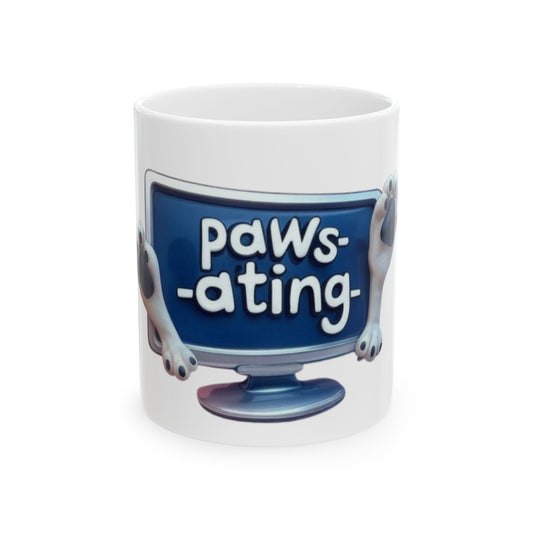Cute Paws-ating Ceramic Mug | Dog Lover Gift | Pet Owner Coffee Tea Cup | Funny Animal Mug | Dog Themed Kitchen Decor | Gift for Animal