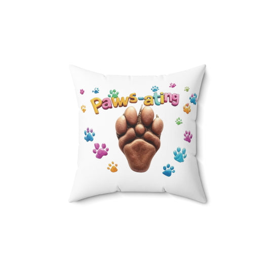 Paws-ative Vibe Pillow, Cozy Pet Decor, Fun Dog Lover Gift, Cute Living Room Accent, Vibrant Animal Print Cushion