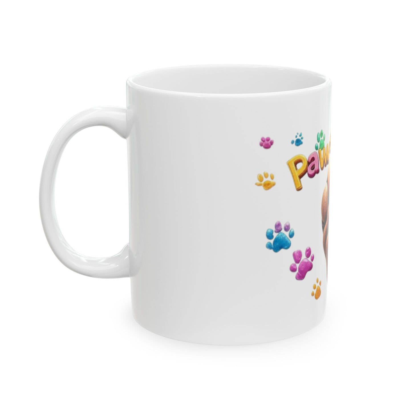 Paws-ating Ceramic Mug | Cute Dog Lover Gift, Pet Owner Coffee Cup, Animal Paw Print Mug, Fun Birthday Present, Unique Home Decor