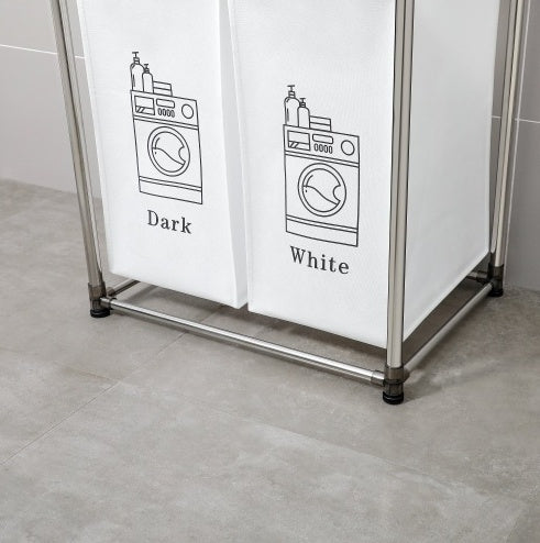 Laundry Hamper 2 Tier Laundry Sorter With 4 Removable Bags For Organizing Clothes, Laundry, Lights, Darks