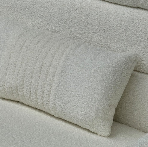 FX-P15-WBsofa Elegant White Imitation Wool Circle Fabric Sofa With Adjustable Headrests - Contemporary 3-Seat Couch With Gold Legs, Perfect For Living Room And Office DecorTEMU Suitable