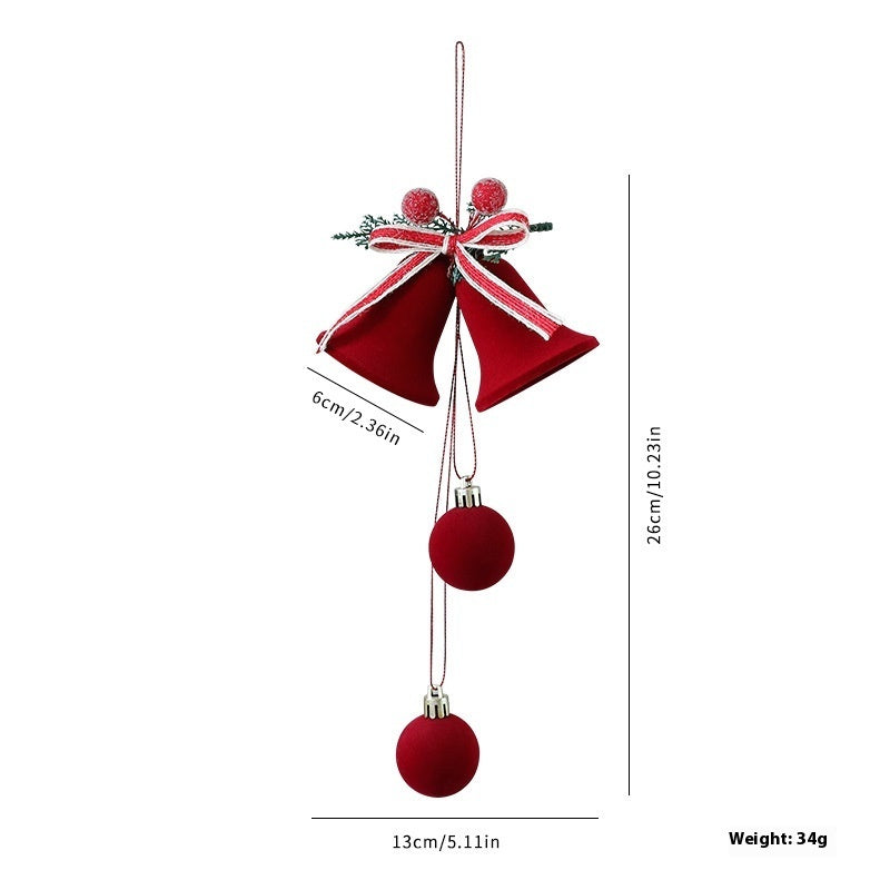 Jingling Bell Decorative Pendant Window Flocking Ornaments